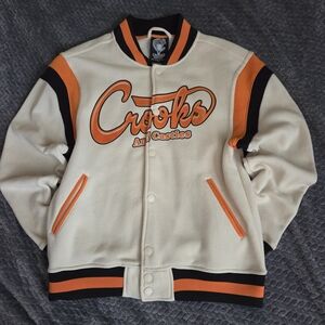 Crooks & Castles Cream and Orange Jacket